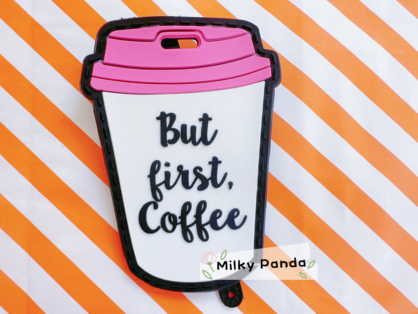Coffee first luggage tag