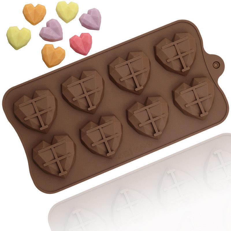 Diamond Shaped Heart Chocolate Mould