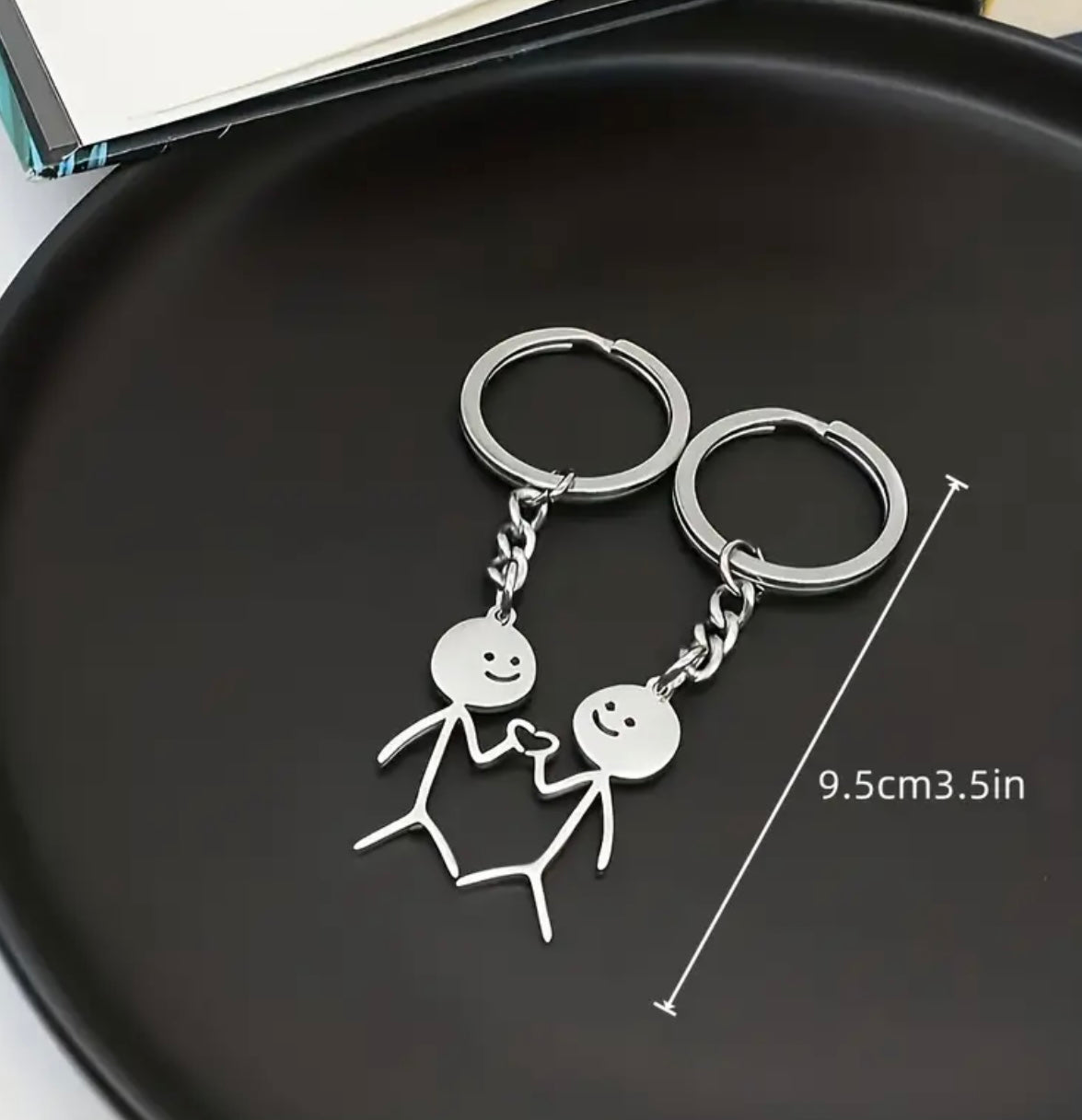 2 PCs Couple Keyrings