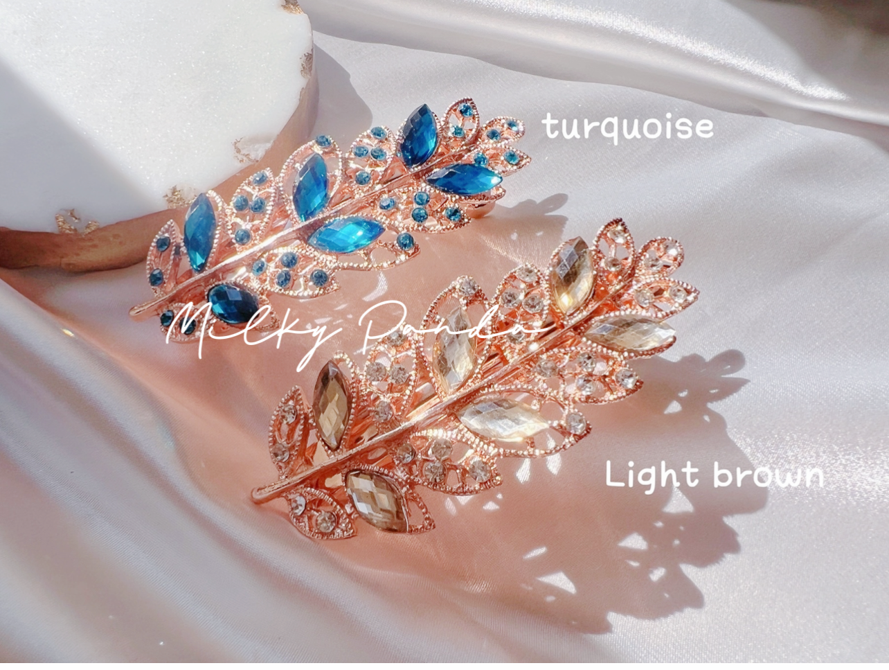 Rhinestone Leaves Hair Clip