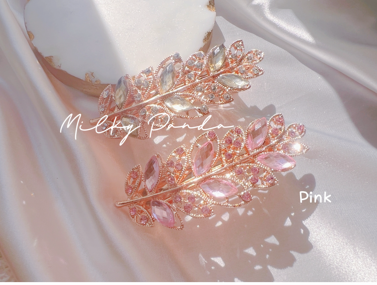 Rhinestone Leaves Hair Clip