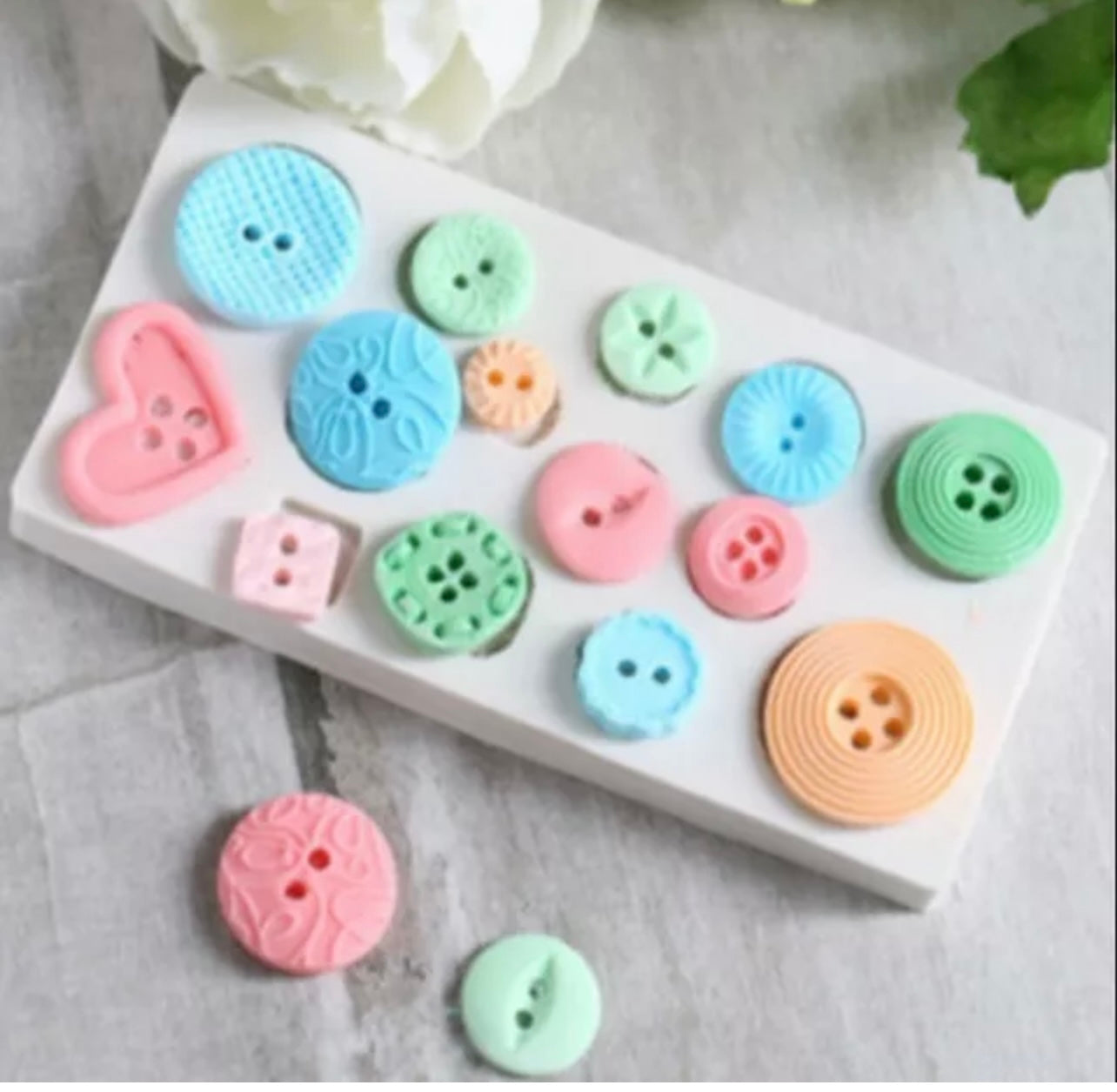Buttons Fondant Mould