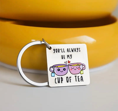 Valentines Cup Of Tea Keyring