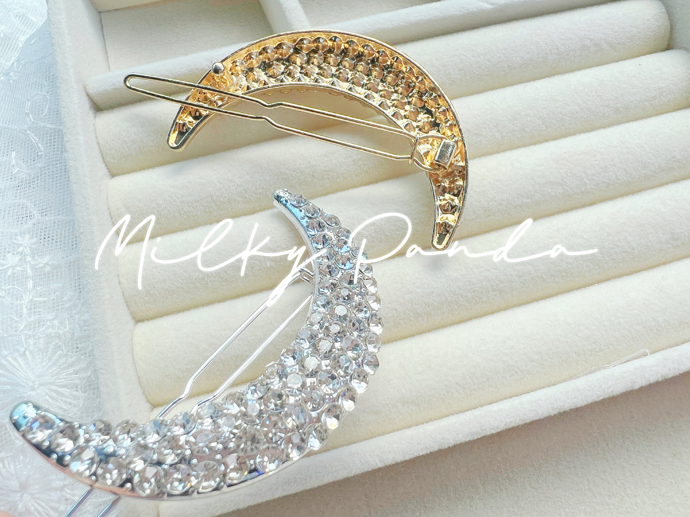 Rhinestone Moon Hair Clip