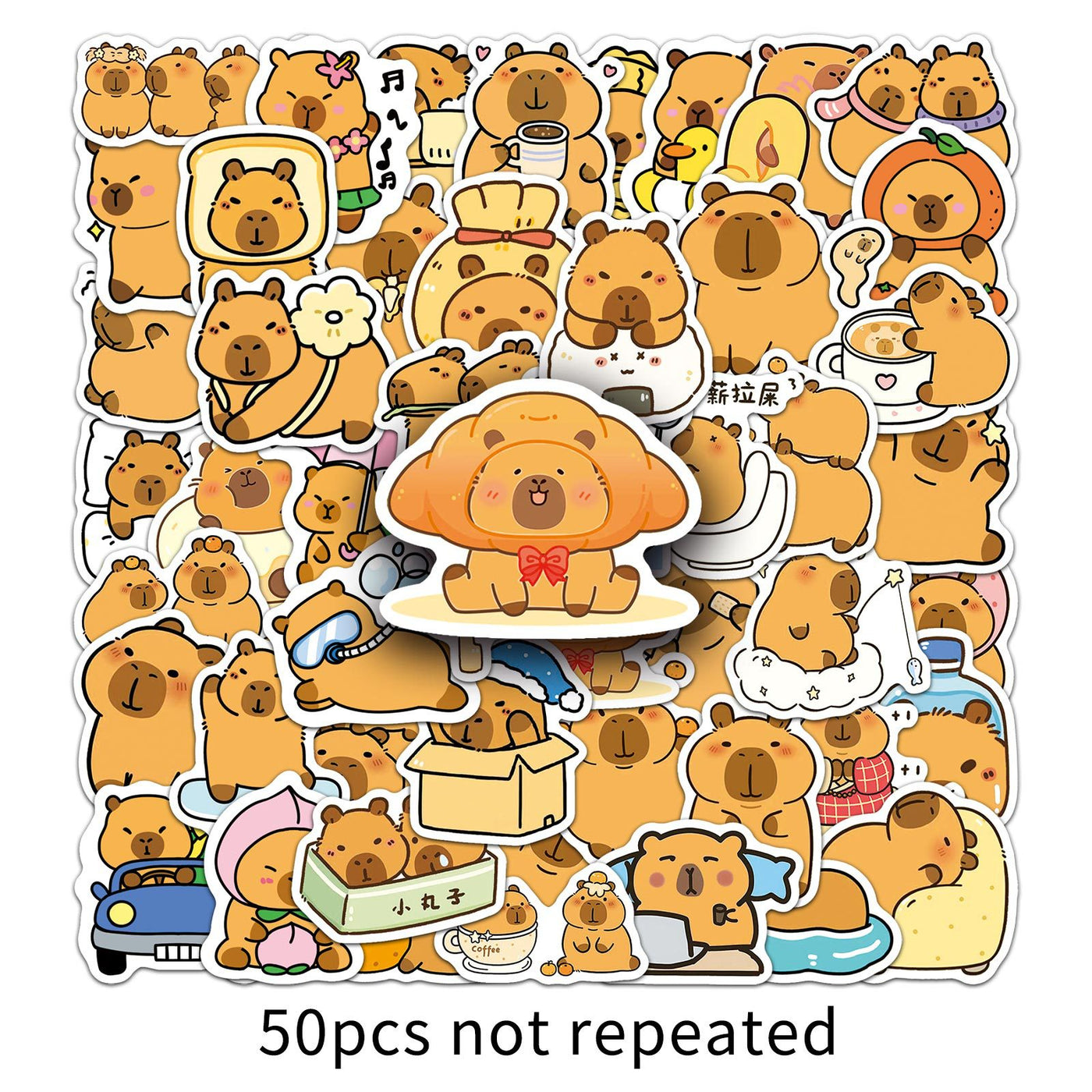 50 Pcs Capybara Stickers