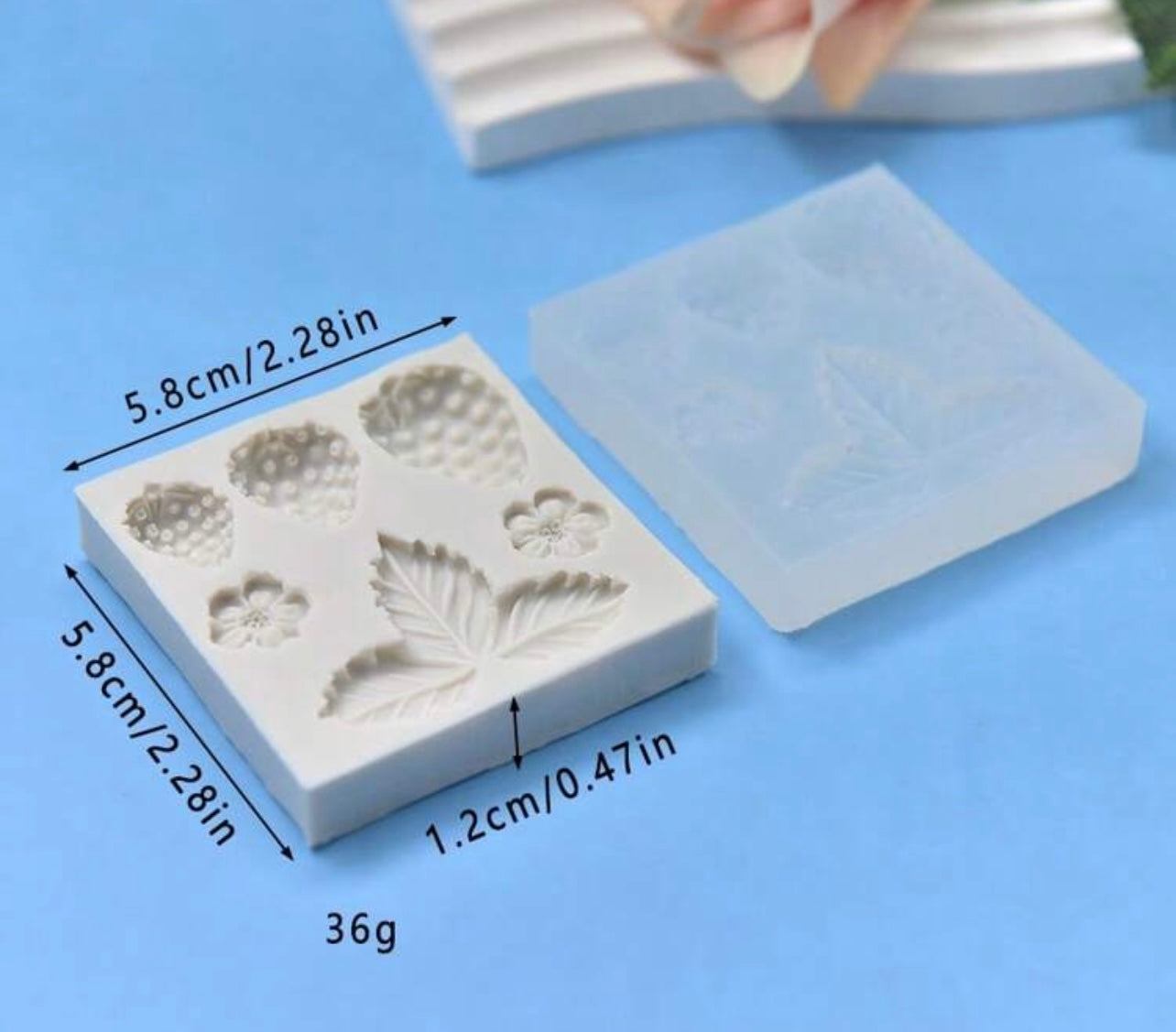 Strawberry & Leaves Fondant Mould