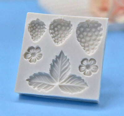 Strawberry & Leaves Fondant Mould
