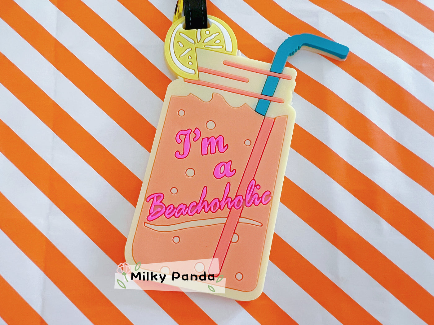 Beachoholic luggage tag