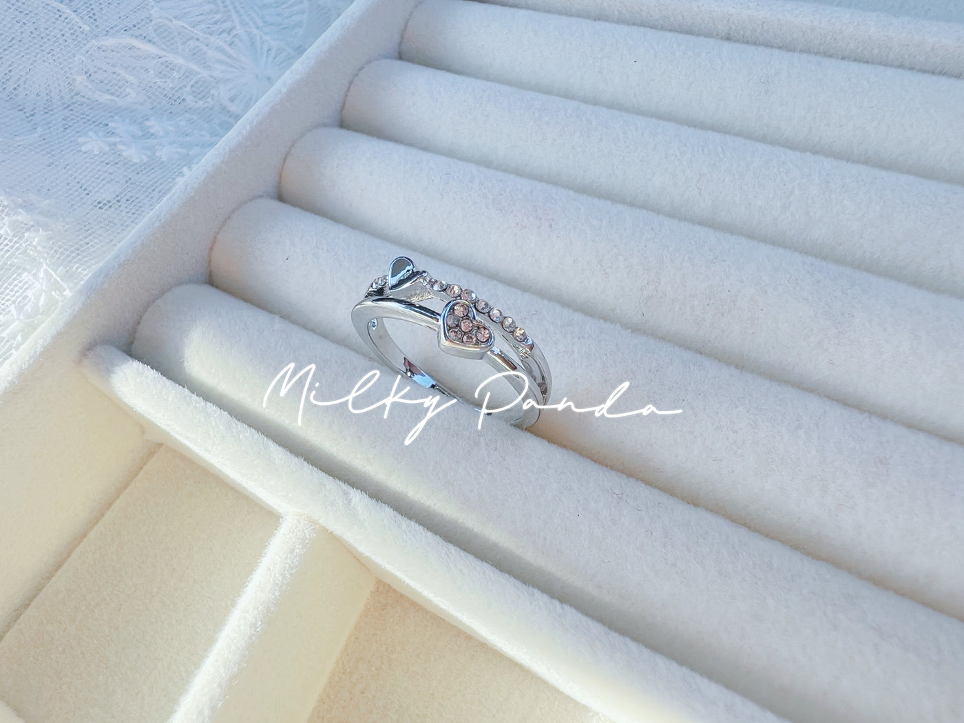 Rhinestone Heart Ring