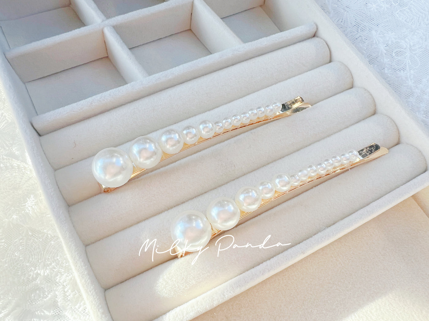 2 PCs Pearl Hair Clips