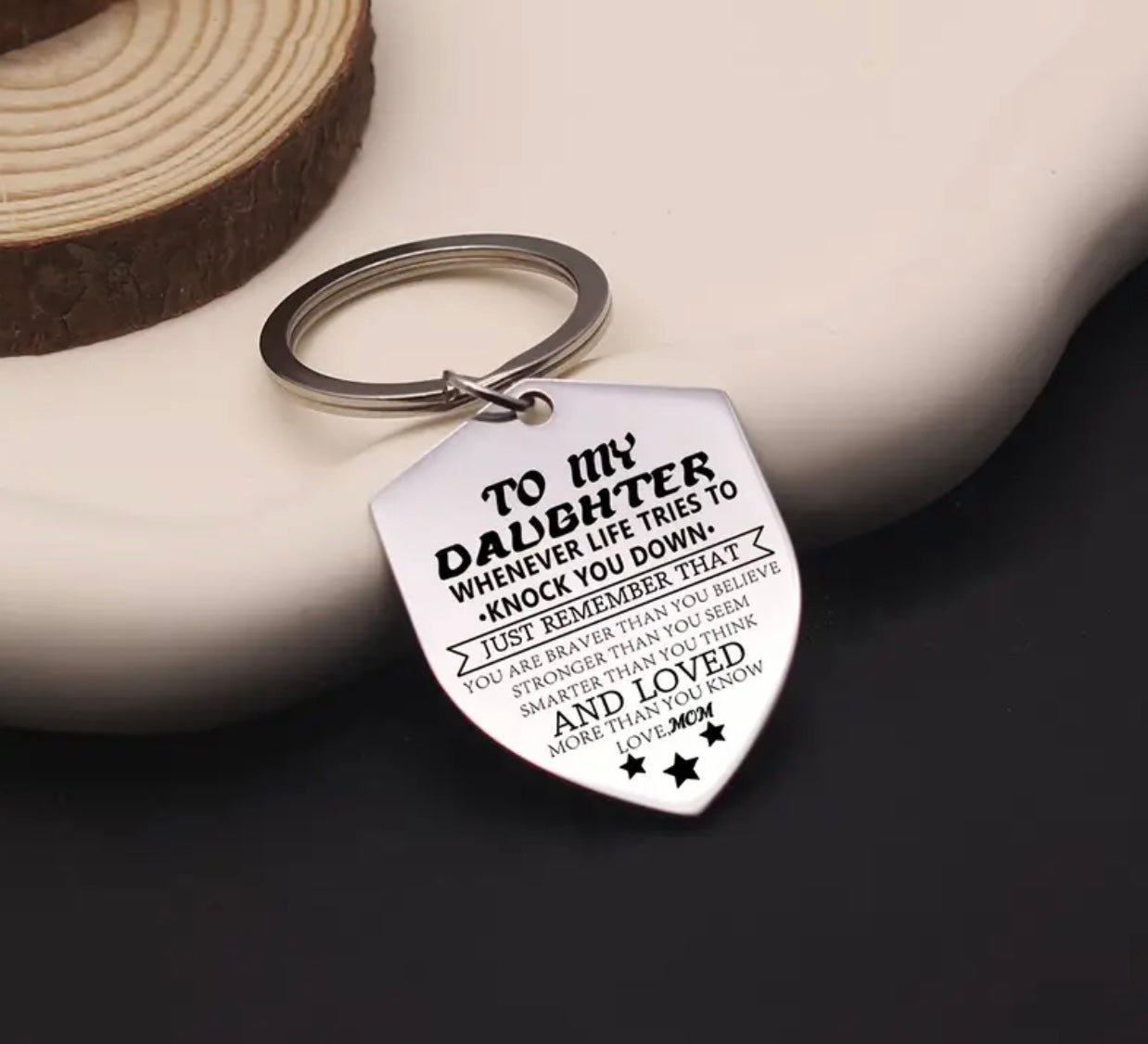 To My Daughter Keyring