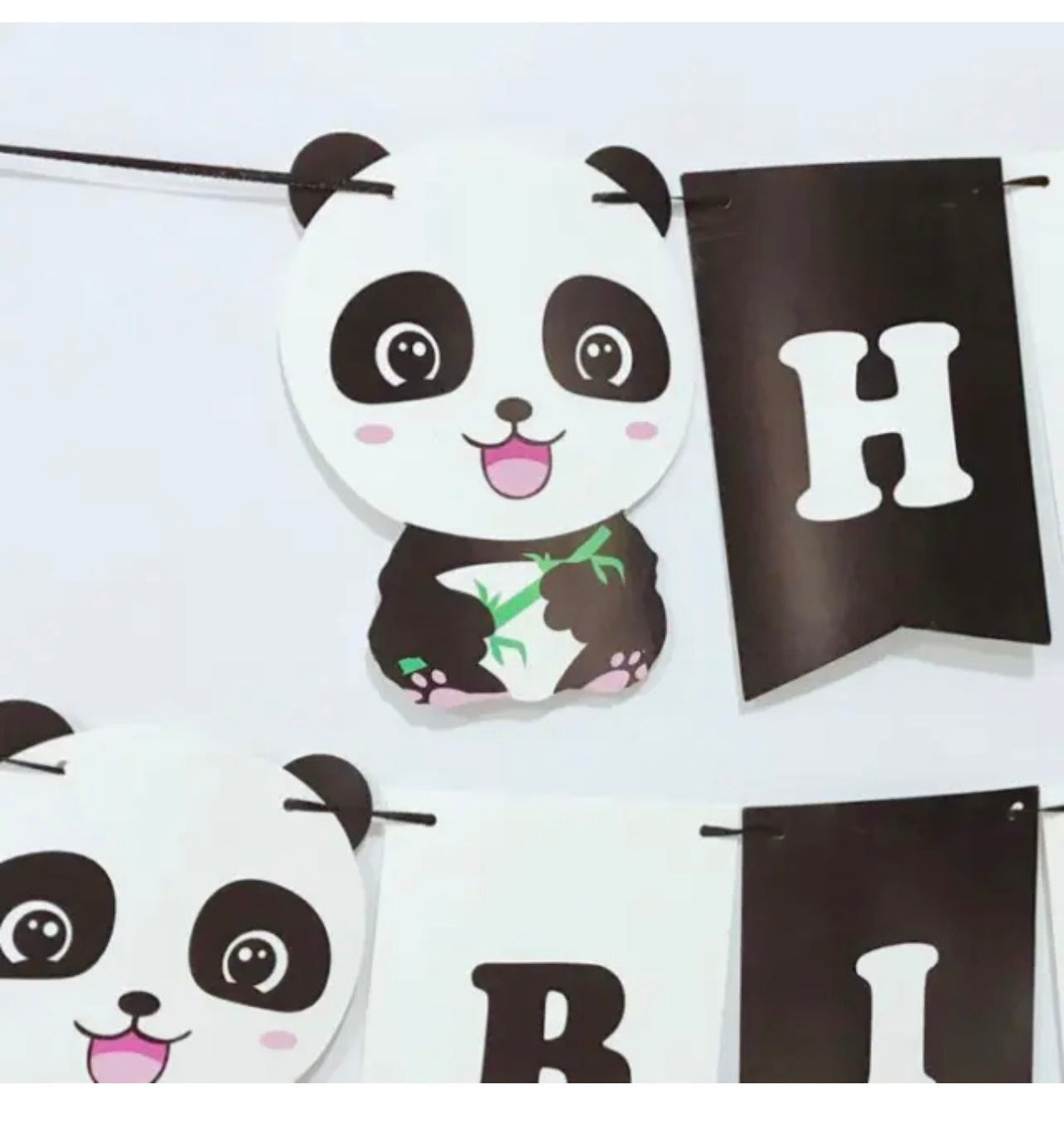 Panda birthday banner