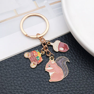 Squirrel Acorn Keyring