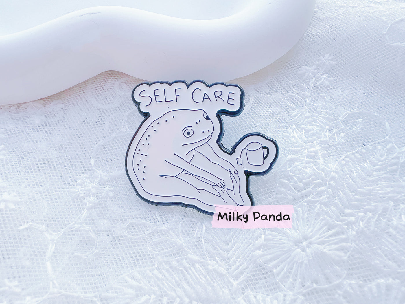 Self Care Frog Pin