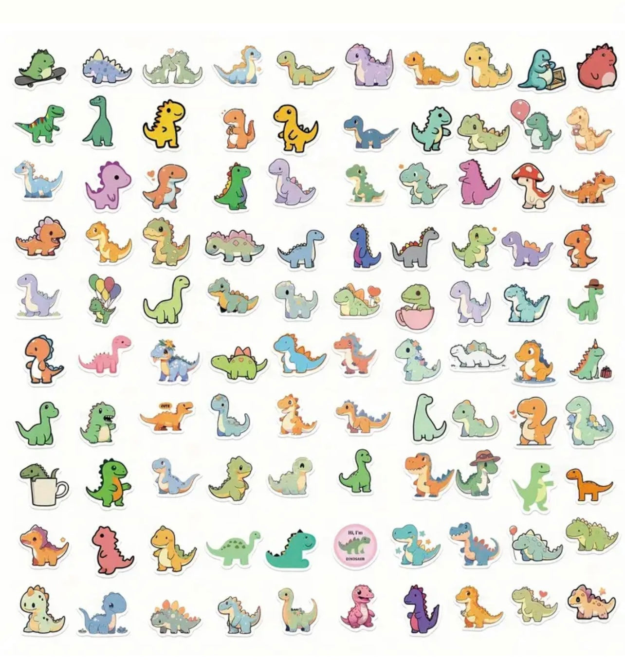 100 Pcs Dinosaur Vinyl Stickers