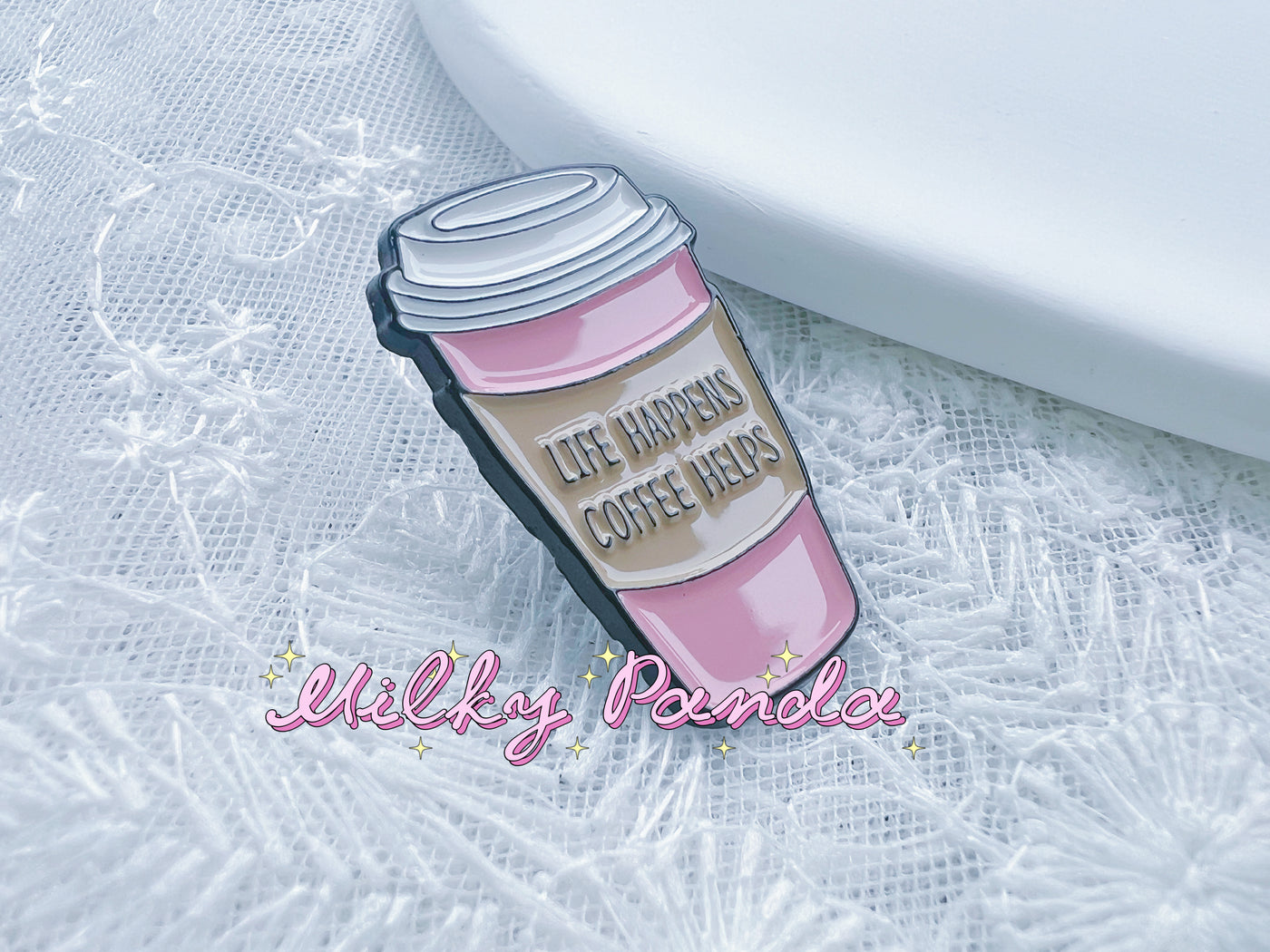 Life Happens , Coffee Helps Badge