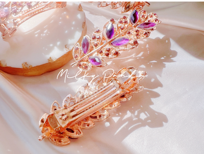 Rhinestone Leaves Hair Clip
