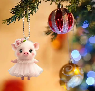 Dancing Pig Keyring Charm