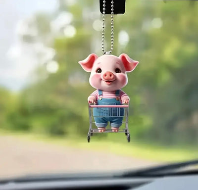 Shopping Pig Keyring Charm