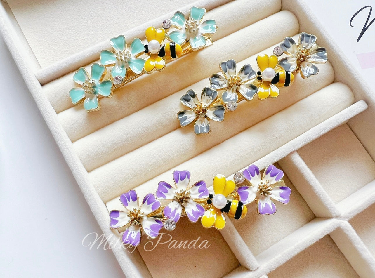 Flower & Bee Hair Clip