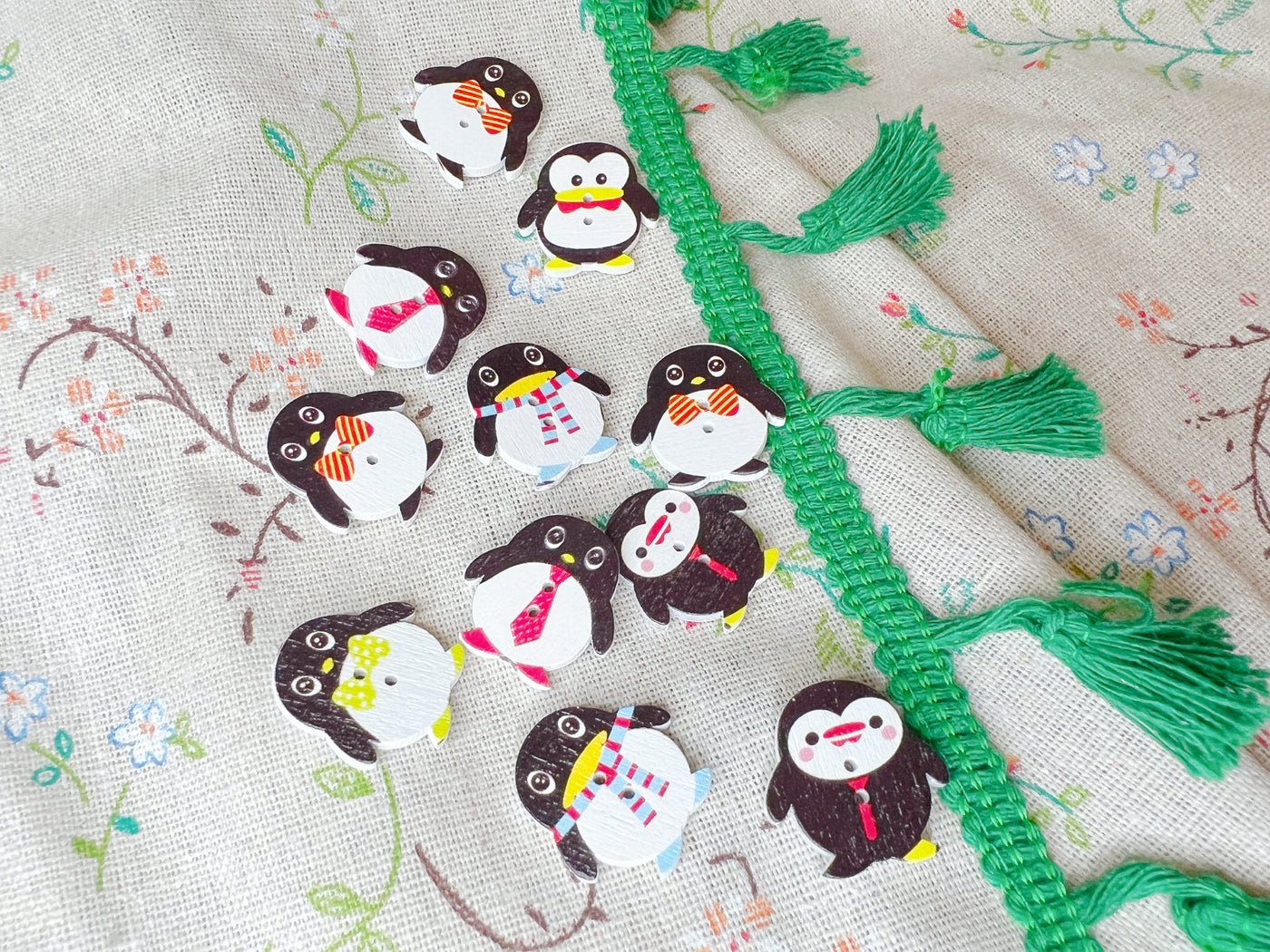 Penguin Wooden Buttons