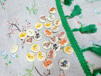 Cat Wooden Buttons