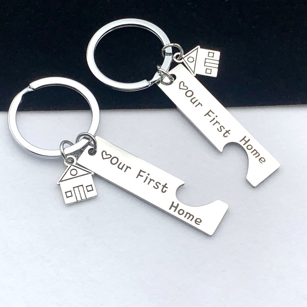 2 Pcs First Home Keyrings