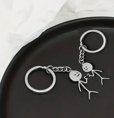 2 PCs Couple Keyrings