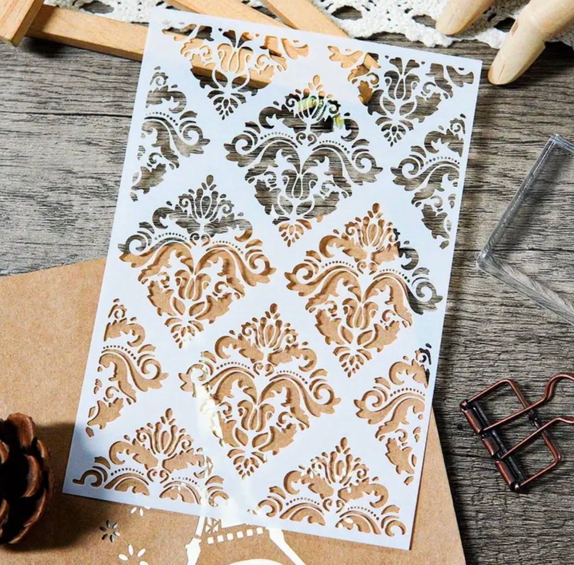 Retro Patterns Stencil