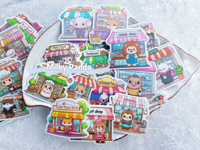 50 Pcs Kawaii Cartoon Store Stickers