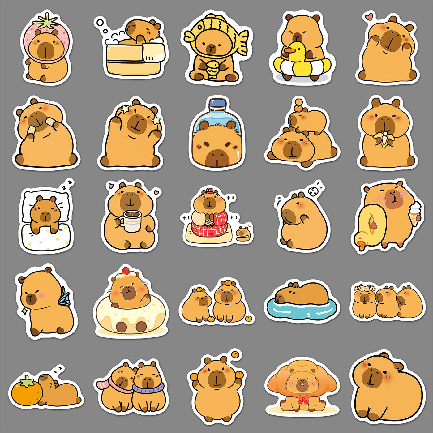 50 Pcs Capybara Stickers