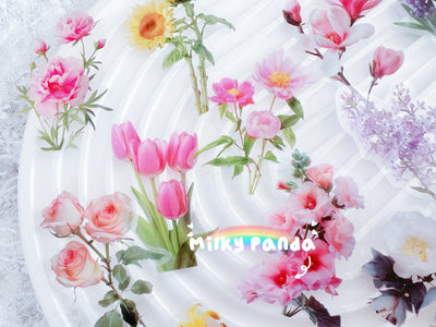 50 Pcs Flowers Vinyl Stickers