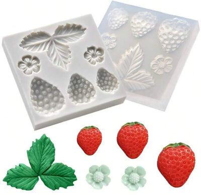 Strawberry & Leaves Fondant Mould