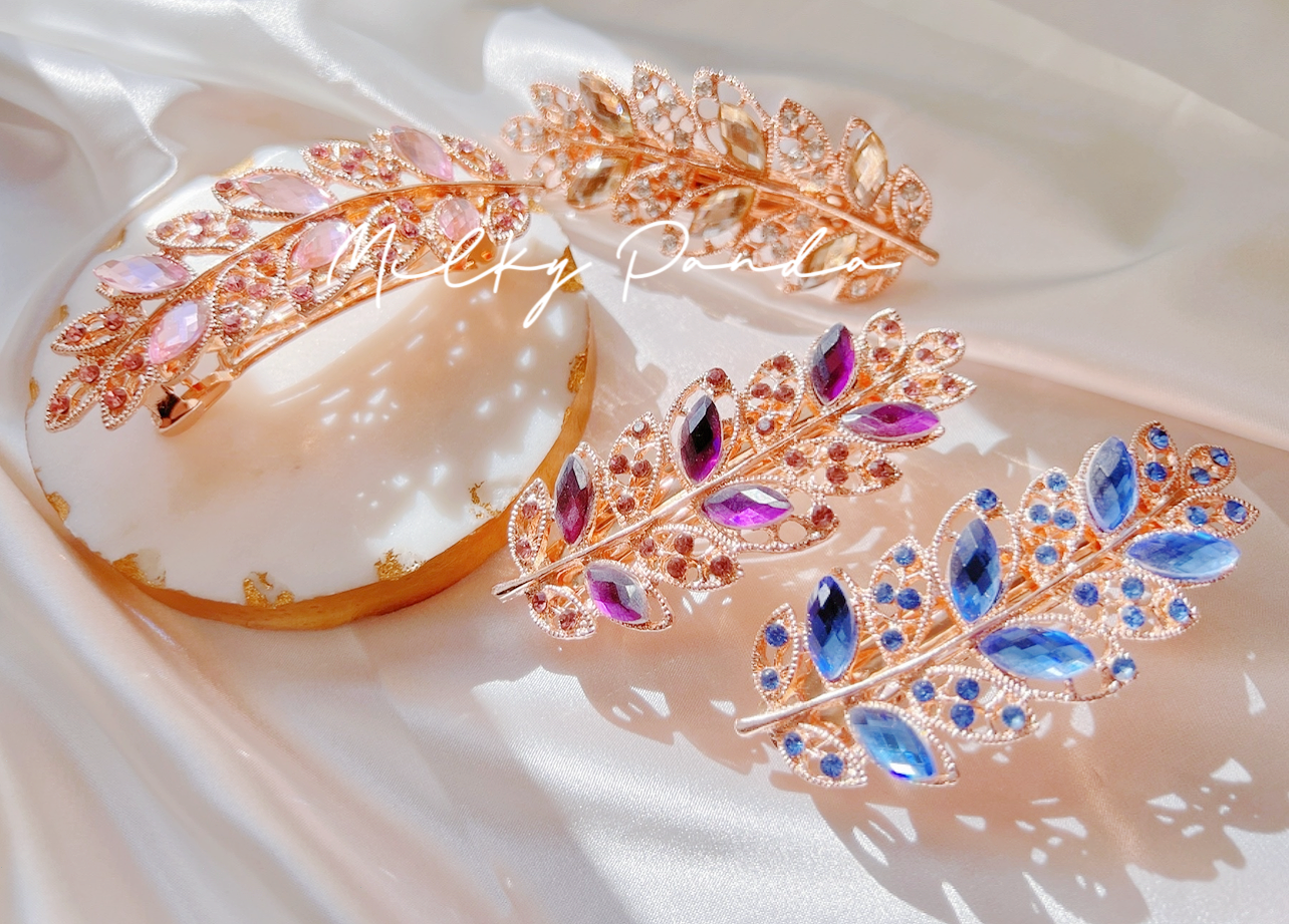 Rhinestone Leaves Hair Clip