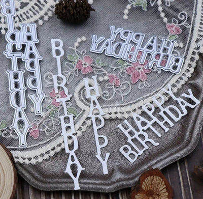 2 Pcs Happy Birthday Cutting Dies