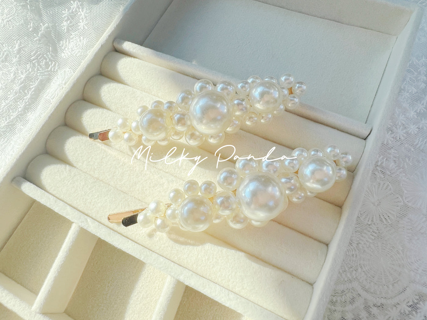 2 PCs Pearl Hair Clips