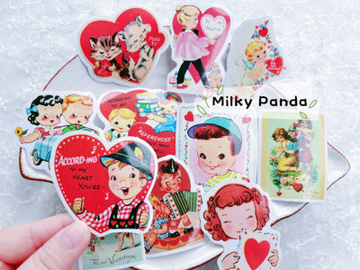50 Pcs Retro Valentine Stickers