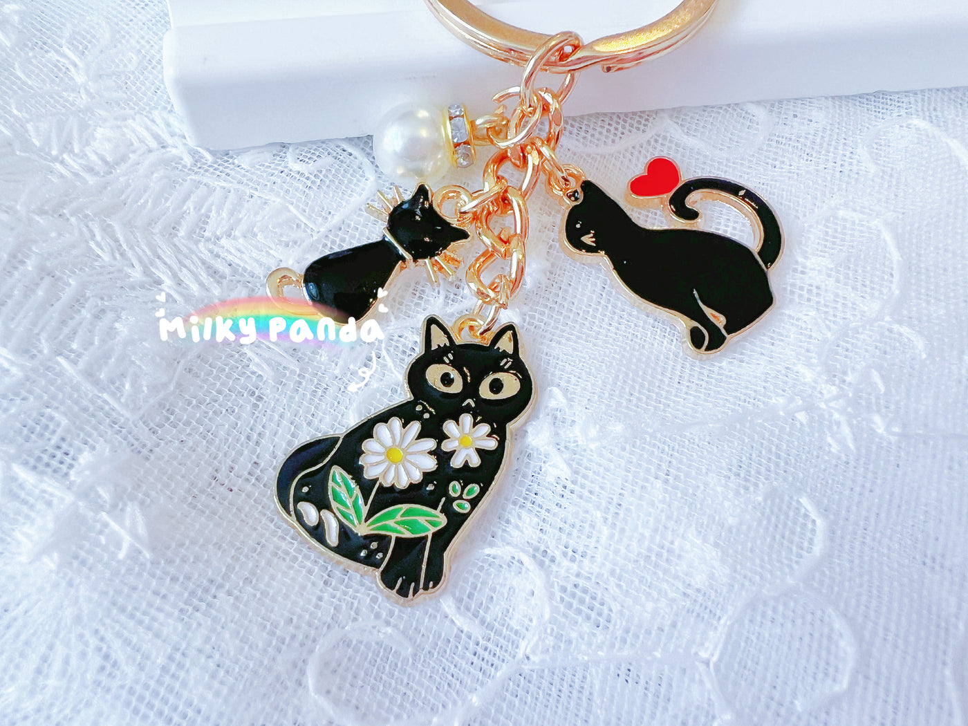 Black Cat Keyring