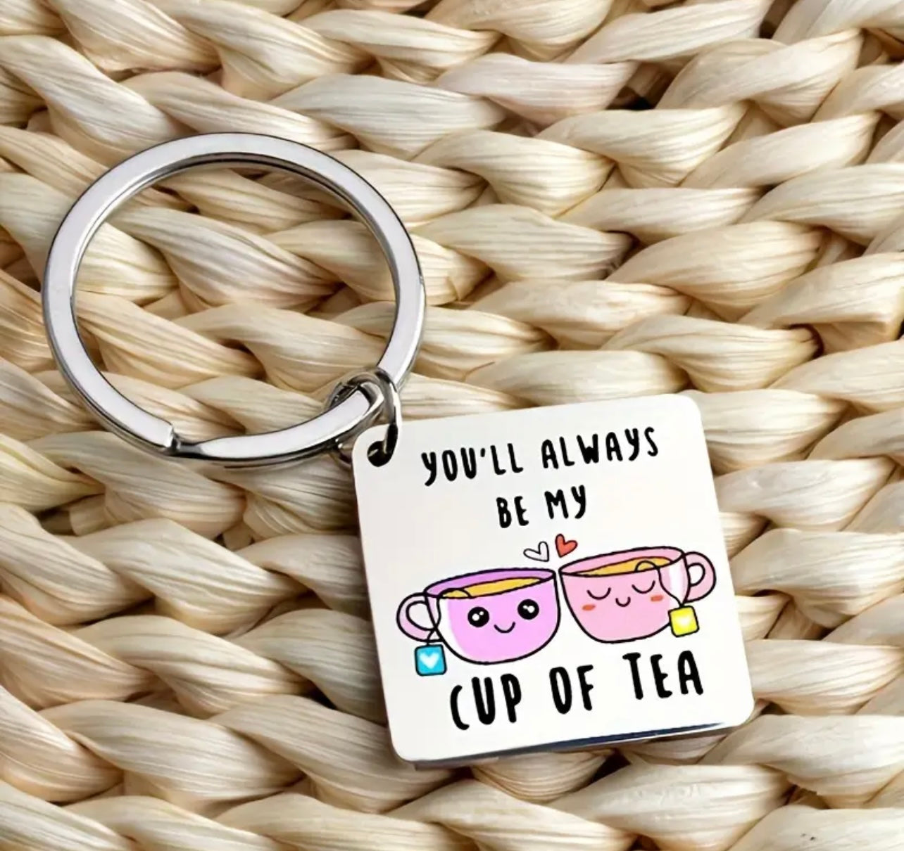 Valentines Cup Of Tea Keyring