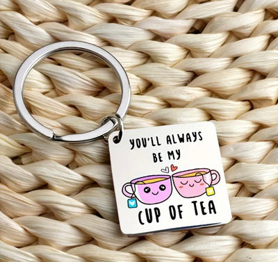 Valentines Cup Of Tea Keyring