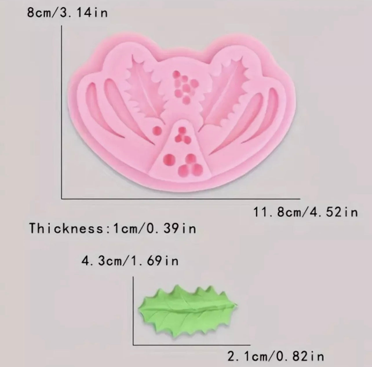 Holly Leaves Fondant Mould