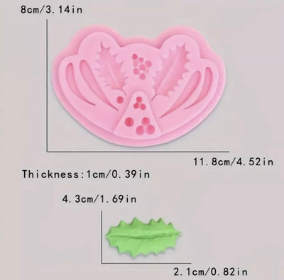 Holly Leaves Fondant Mould