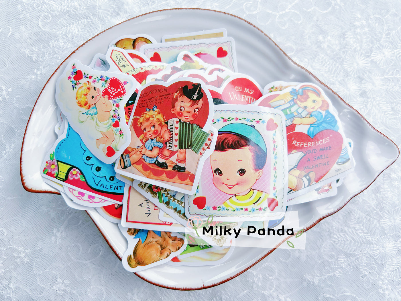 50 Pcs Retro Valentine Stickers
