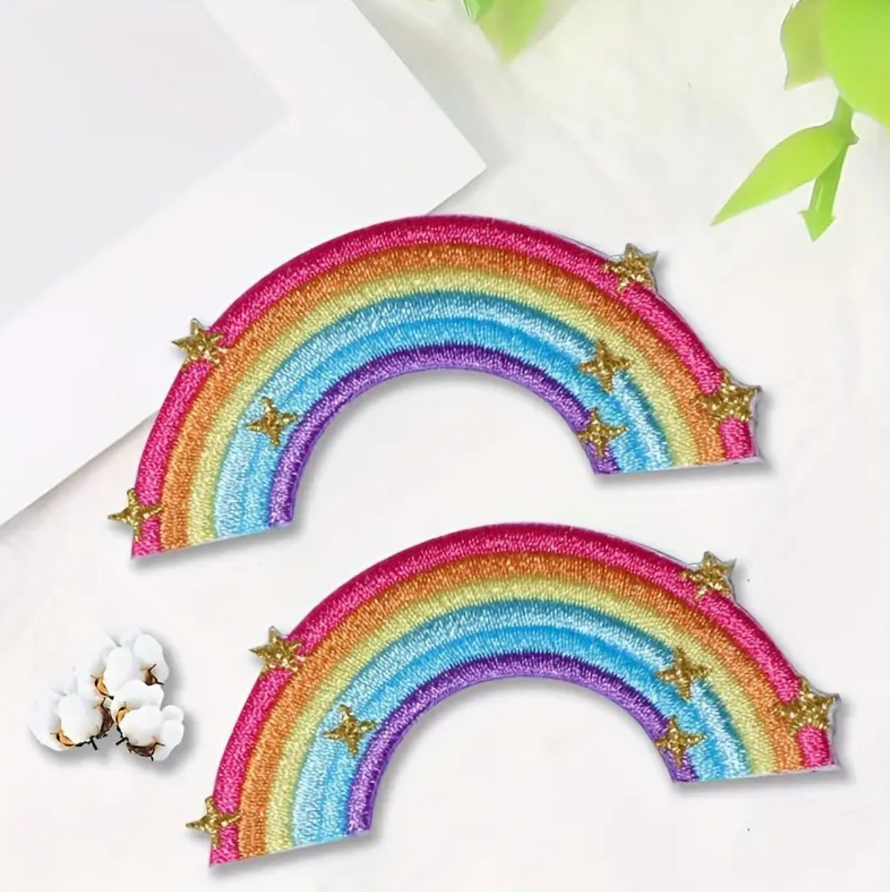 2 Pcs Rainbow Iron On Patches