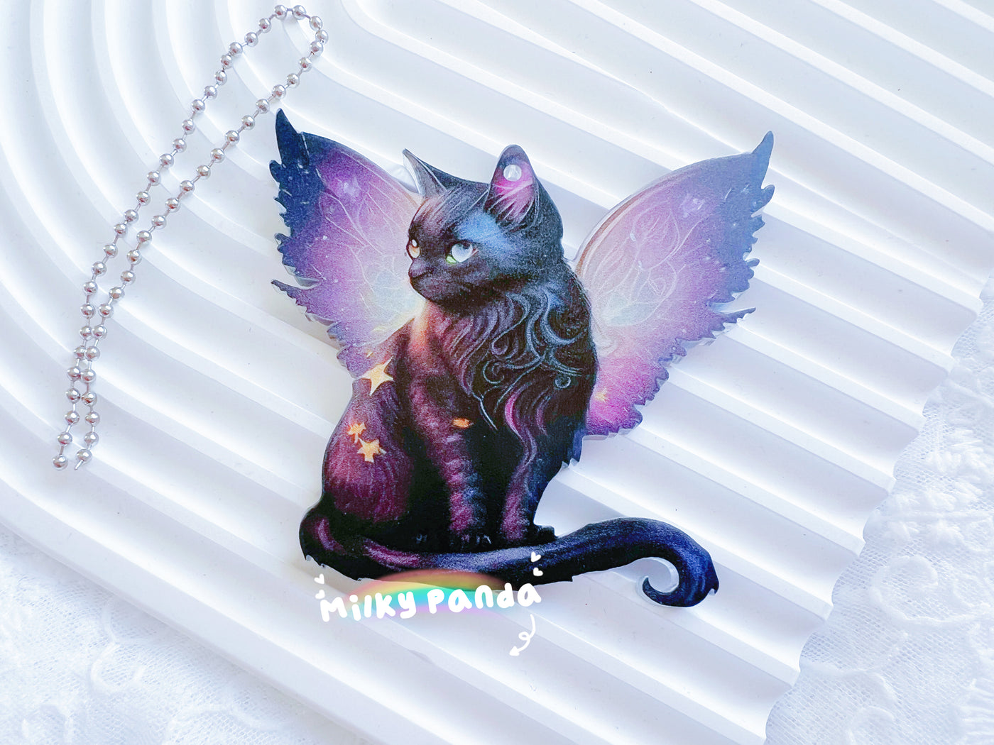 Black Cat Keyring Charm