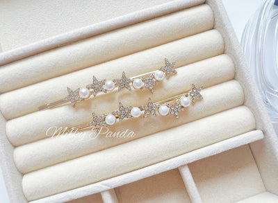 2 PCs Star and Pearl Hair Clips