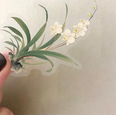 50 Pcs Orchid Flowers Vinyl Stickers