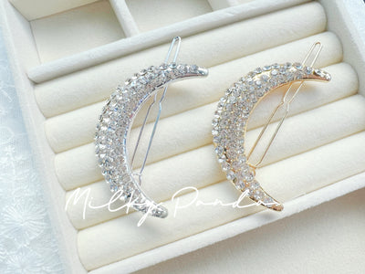 Rhinestone Moon Hair Clip
