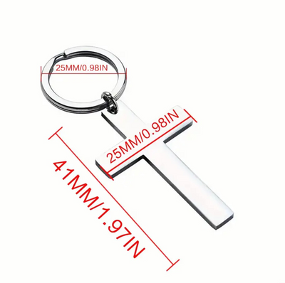 Jesus With Cross Keyring