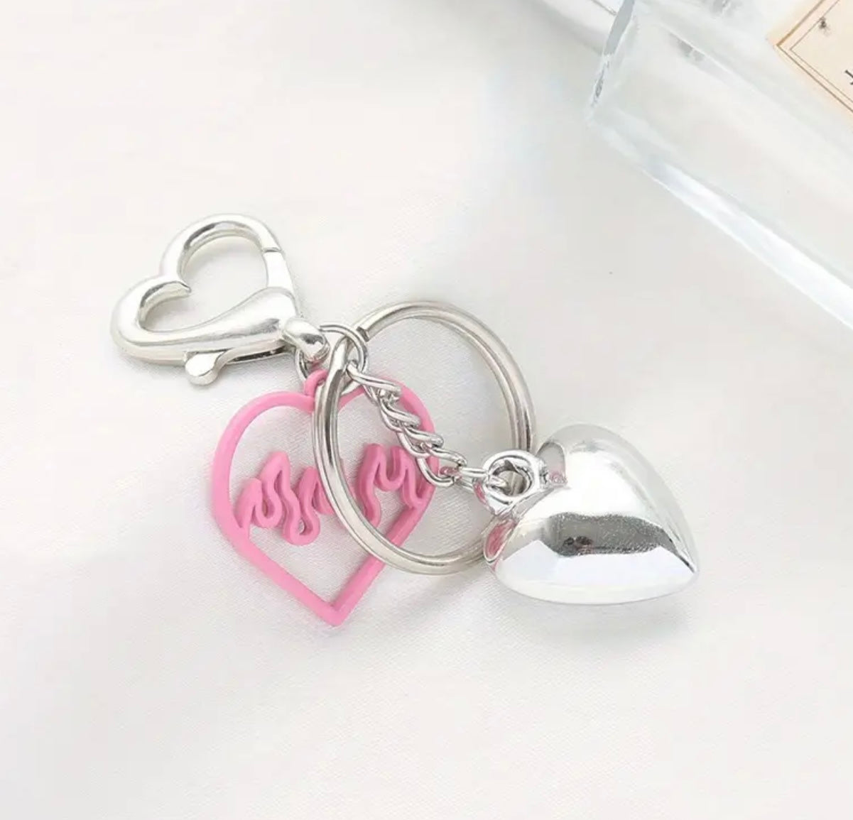 Pink Heart Keyring